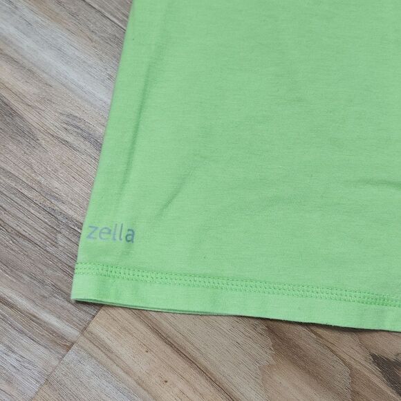 🔹️Zella Green Vneck Short Sleeve Ruched Athletic Top XLarge - Picture 6 of 9